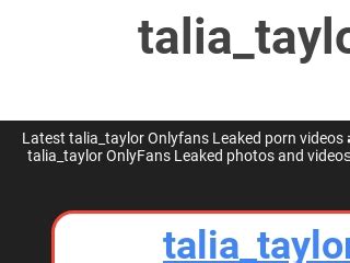 talia taylor leaked onlyfans|Talia Taylor Videos